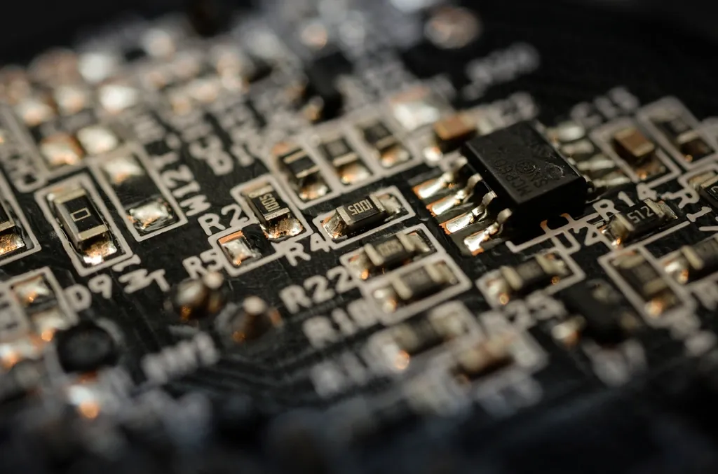 Macro view of a circuit board representing AI and automation technology