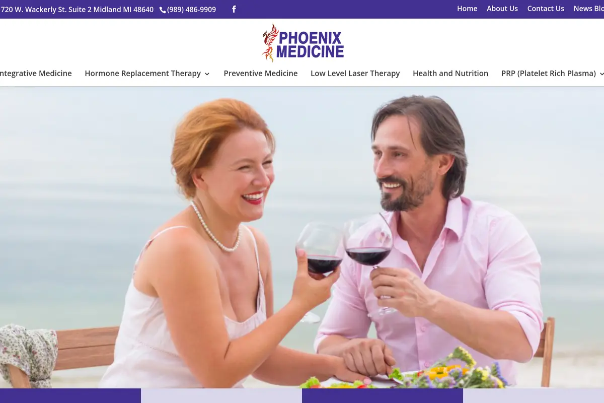 Homepage screenshot of the Phoenix Medicine website built by Vertex Digital Studios